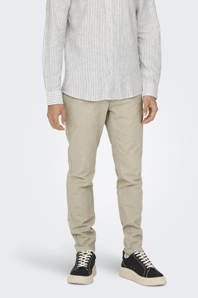 ONSMARK TAP 0011 COTTON LINEN PANT 22024937 CHINCHILLA